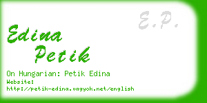 edina petik business card
